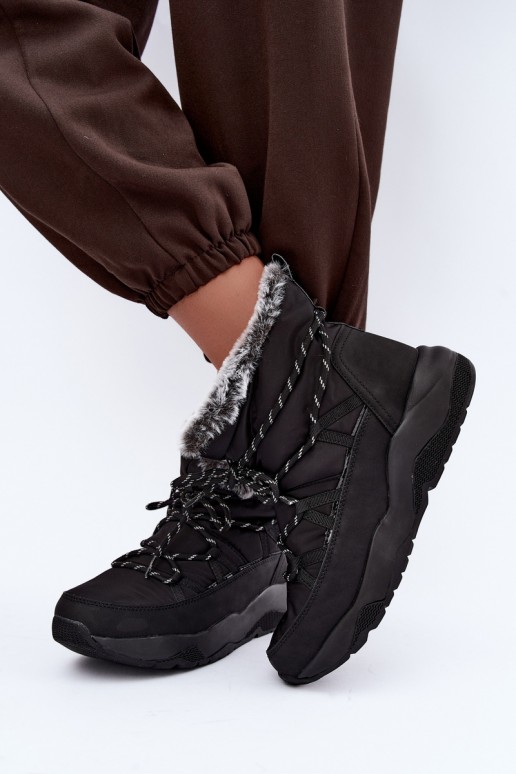 bottes de neige à enfiler avec des détails stylés Lee Cooper LCJ-24-03-3063 en noir