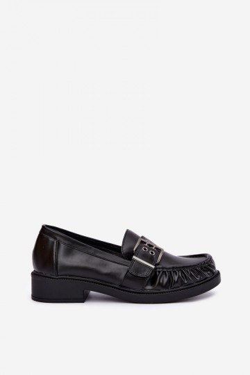 Mocassins pour femmes avec volants et boucles en noir Daliare 2
