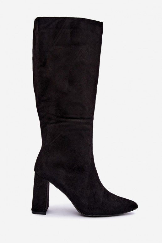 bottes hautes isolées avec talons en couleur noire Evelle