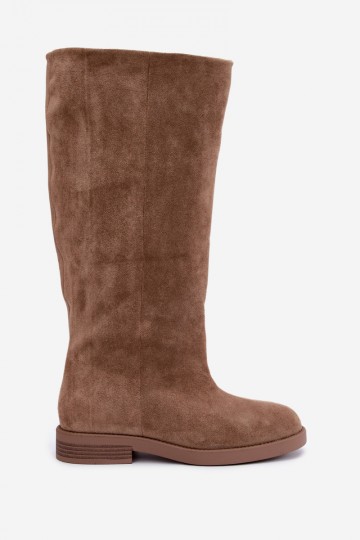 Bottes hautes avec talons larges en sable Jasmire 2