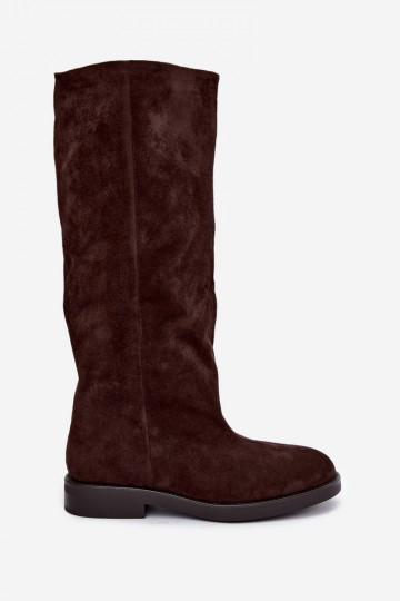 Bottes hautes avec talons larges en chocolat Jasmire 2