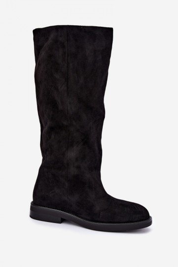 Bottes hautes avec talons larges en noir Jasmire