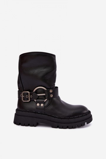 bottines isolées avec plateforme et lanières en couleur noire Arienna 2