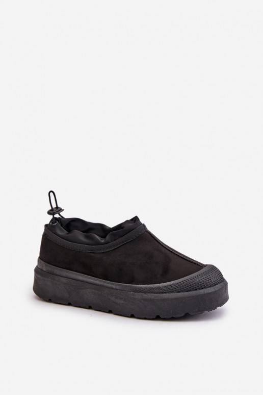 Bottes de neige noires pour femmes avec plateforme et tige basse Izamine