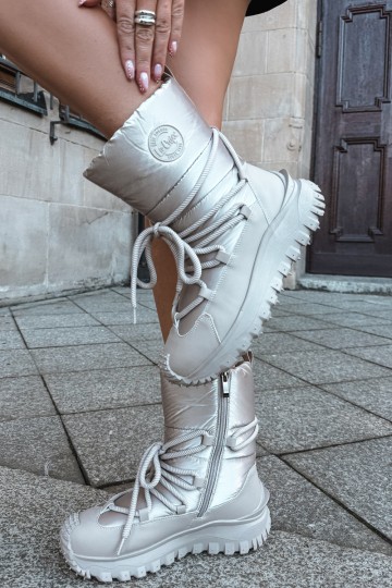 Bottes de neige beiges et dorées avec plateforme Lee Cooper LCJ-25-12-3663 2