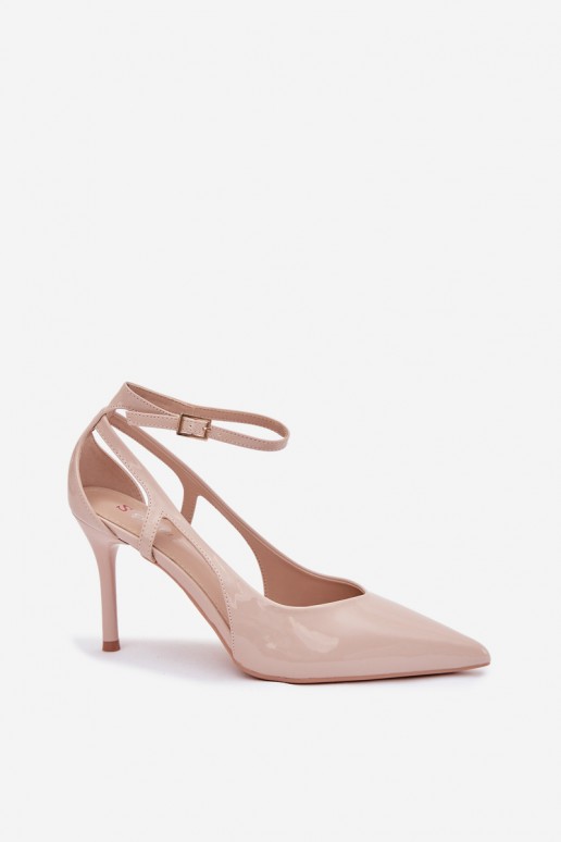 Escarpins beiges en faux cuir avec effet verni Fionnel