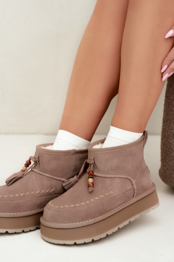 Bottes de neige en simili daim couleur sable Big Star UU274679 2