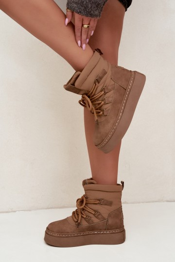 Bottes d'hiver à lacets avec plateforme Big Star UU274190 couleur marron 2