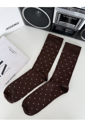 Chaussettes pour hommes avec des pois en chocolat