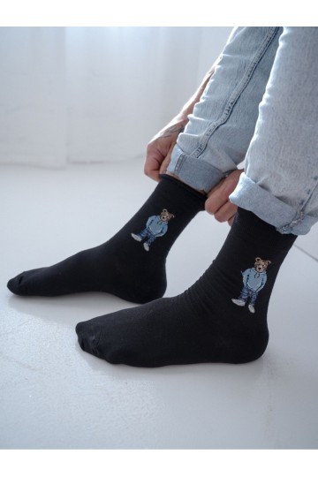 Chaussettes noires pour hommes Meškiukai IN Bluzie