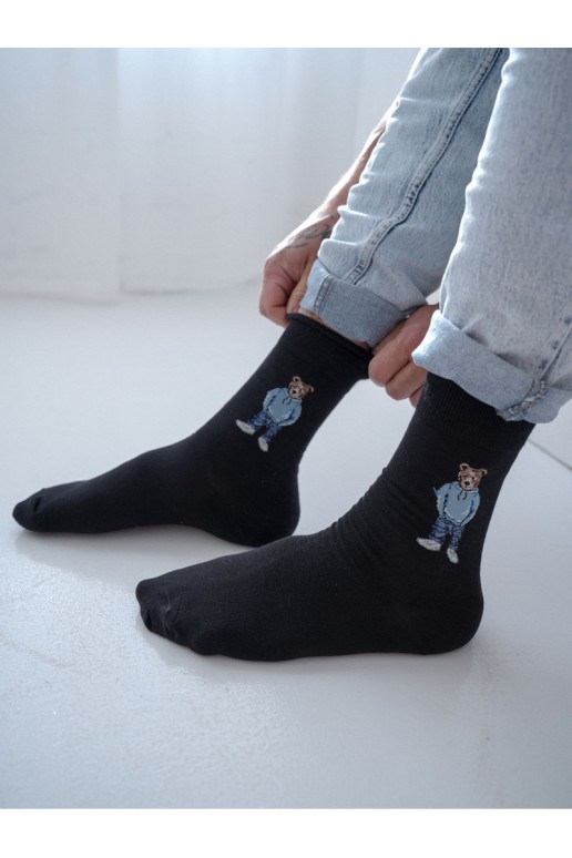 Chaussettes noires pour hommes Meškiukai IN Bluzie
