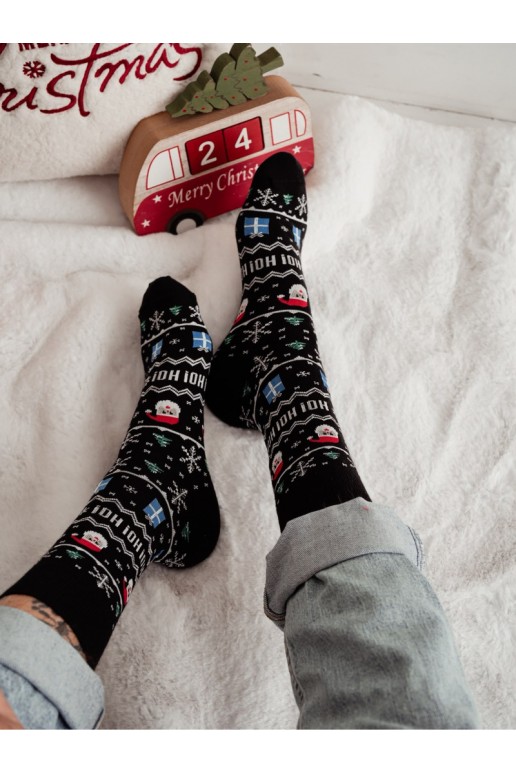 Chaussettes pour hommes avec le texte HO! HO! HO! en noir