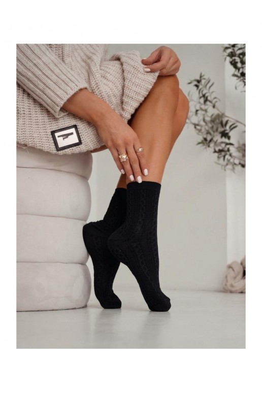 Chaussettes femme avec chaîne en noir