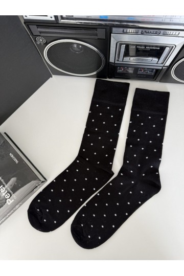 Chaussettes homme à pois en noir