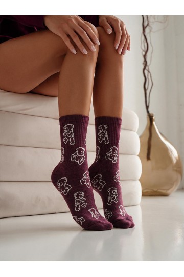 Chaussettes bordeaux pour femmes Contury Misia