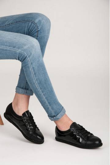 Chaussures de sport laquées avec semelle espadrille Q53-1B 2