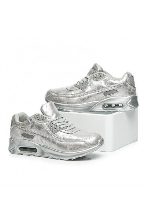 Chaussures de sport massives argentées 1-7S