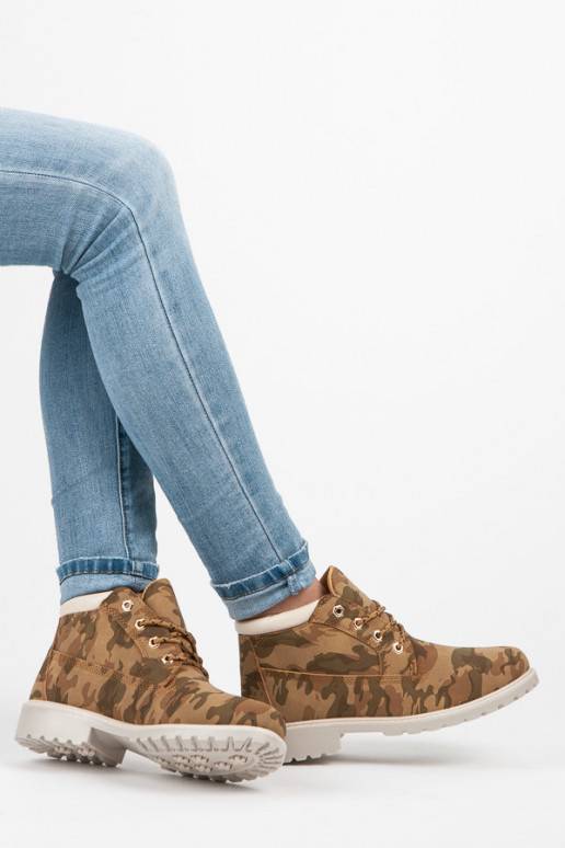 Kamufliažiniai  eko odos "TIMBER" modelio aulinukai iš IDEAL W-3056C  - 1 Kamufliažiniai  eko odos "TIMBER" modelio aulinukai iš IDEAL W-3056C  - 1