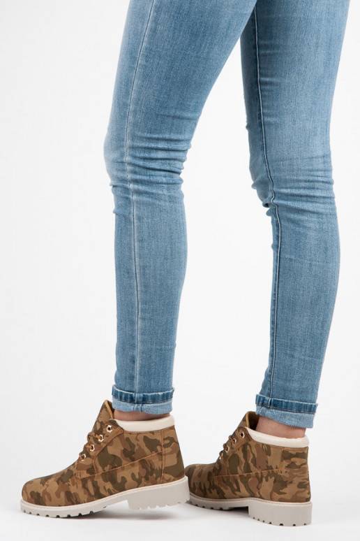 Kamufliažiniai  eko odos "TIMBER" modelio aulinukai iš IDEAL W-3056C  - 3 Kamufliažiniai  eko odos "TIMBER" modelio aulinukai iš IDEAL W-3056C  - 3