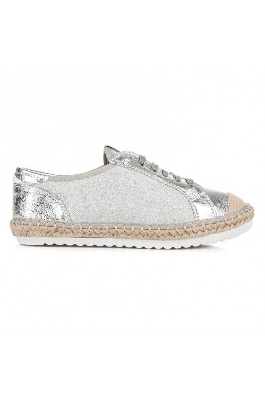 Espadrilles en textile gris et argent HSYFA11S