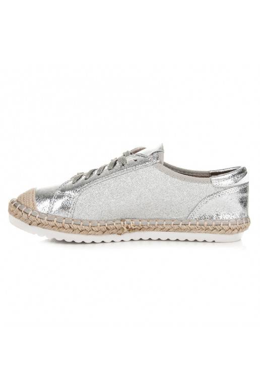 Espadrilles en textile gris et argent HSYFA11S