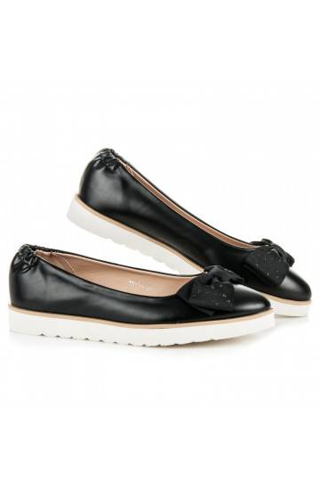 Ballerines noires VICES avec des nœuds décorés 1157-1B 2