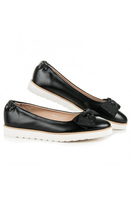 Ballerines noires VICES avec des nœuds décorés 1157-1B