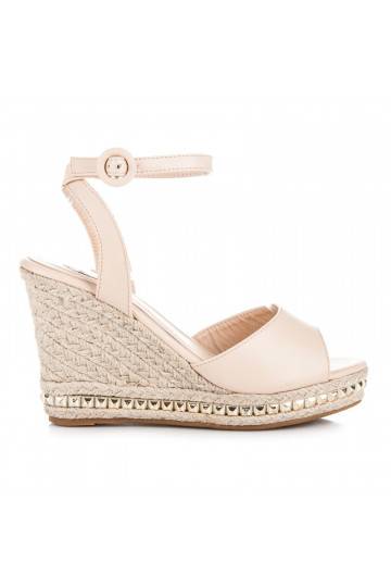 Smėlio spalvos platforminės basutės VICES su kniedėmis 2084-14BE  - 1 2