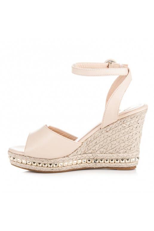 Smėlio spalvos platforminės basutės VICES su kniedėmis 2084-14BE  - 5 Smėlio spalvos platforminės basutės VICES su kniedėmis 2084-14BE  - 5