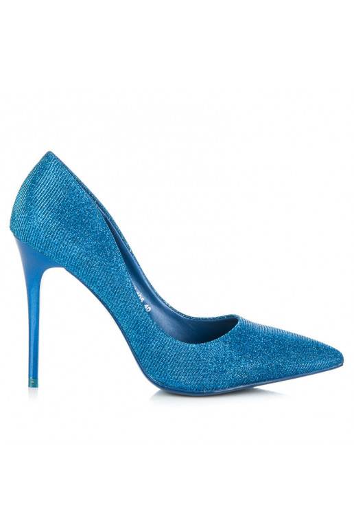 Chaussures à talons brillantes bleues LEI-105BL