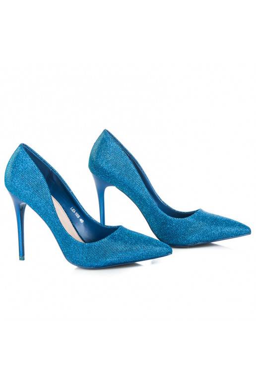 Chaussures à talons brillantes bleues LEI-105BL