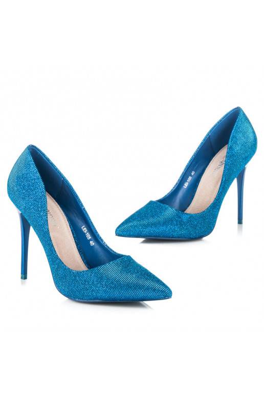Chaussures à talons brillantes bleues LEI-105BL
