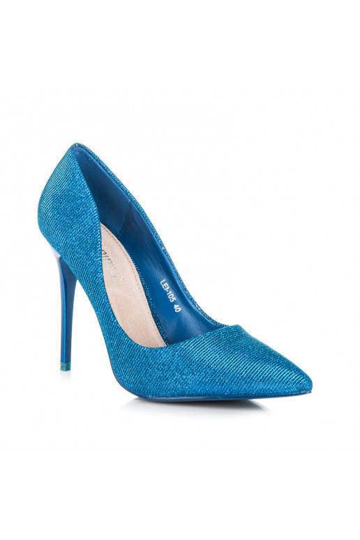 Chaussures à talons brillantes bleues LEI-105BL