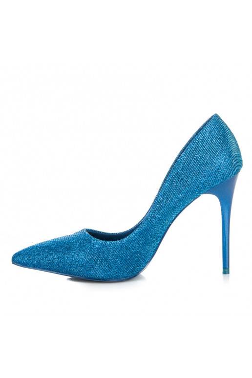 Chaussures à talons brillantes bleues LEI-105BL