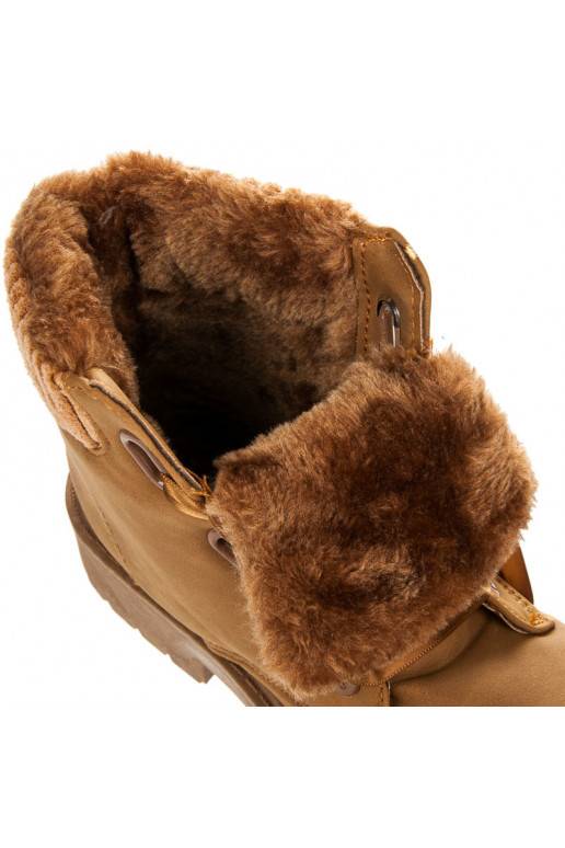 Bottes marron avec bottes en satin