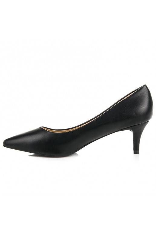 Juodi bateliai su mini kulniukais 123-3B  - 4 Juodi bateliai su mini kulniukais 123-3B  - 4