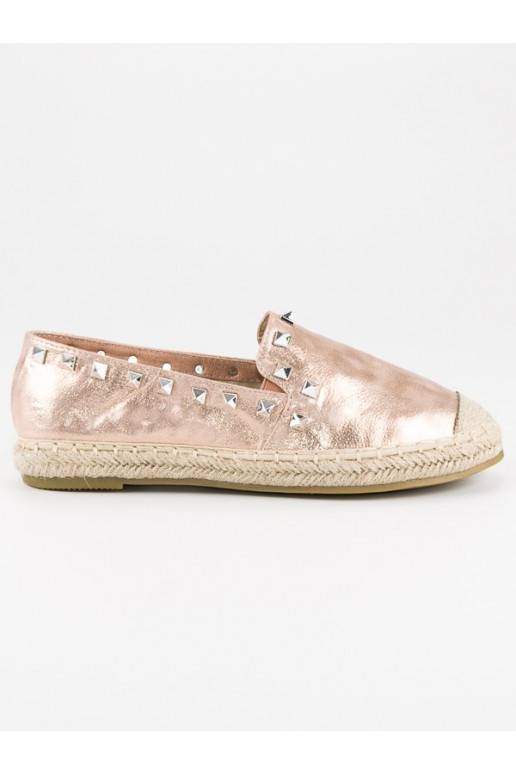 Espadrilles Forever Folie Rivet en or rose LX164CHA