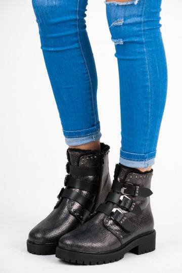 Bottes chauffantes élégantes de Betler avec boucles JT39-2BR 2