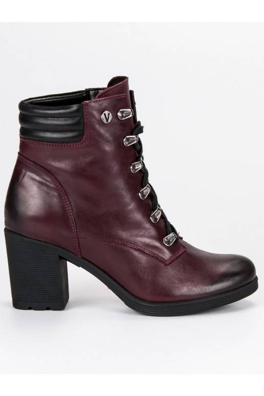 Chaussures femme rouge foncé VINCEZA Lace Up 1274/5BUR
