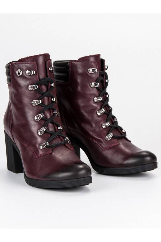 Chaussures femme rouge foncé VINCEZA Lace Up 1274/5BUR