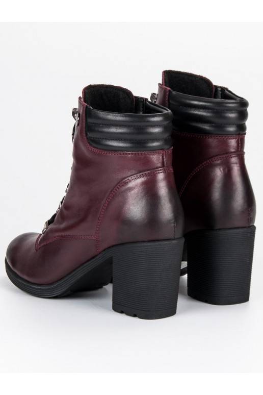 Chaussures femme rouge foncé VINCEZA Lace Up 1274/5BUR