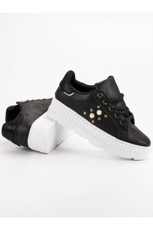 Juodos spalvos batai su platforma  - 4