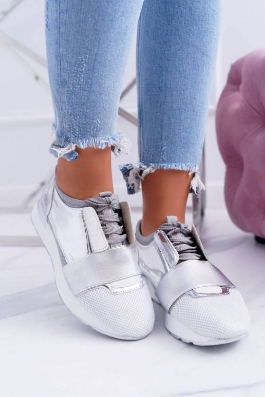 Lu Boo sidabro spalvos sportinio stiliaus batai Madoni BAT_980-10 SILVER LU BOO - 1