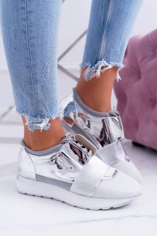 Lu Boo sidabro spalvos sportinio stiliaus batai Madoni BAT_980-10 SILVER LU BOO - 2
