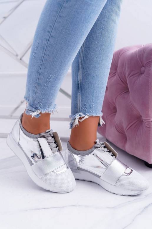 Lu Boo sidabro spalvos sportinio stiliaus batai Madoni BAT_980-10 SILVER LU BOO - 4