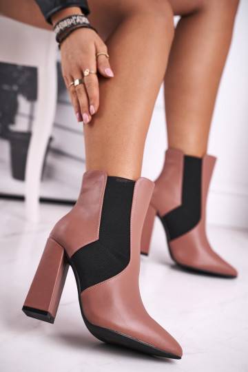 Bottes à talons pour femmes de couleur rose 2