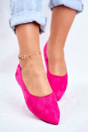 Ballerines en éco-daim rose... 2