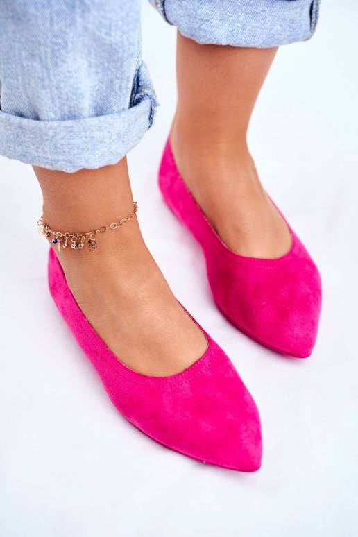 Ballerines en éco-daim rose Bellissima