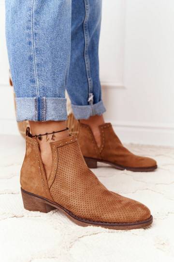 avec éléments ajourés Boots modèle Cut Out couleur marron Clever