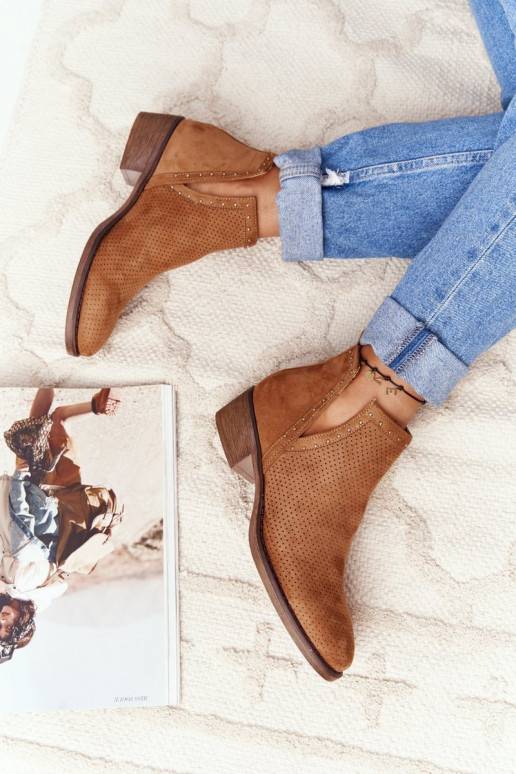 avec éléments ajourés Boots modèle Cut Out couleur marron Clever